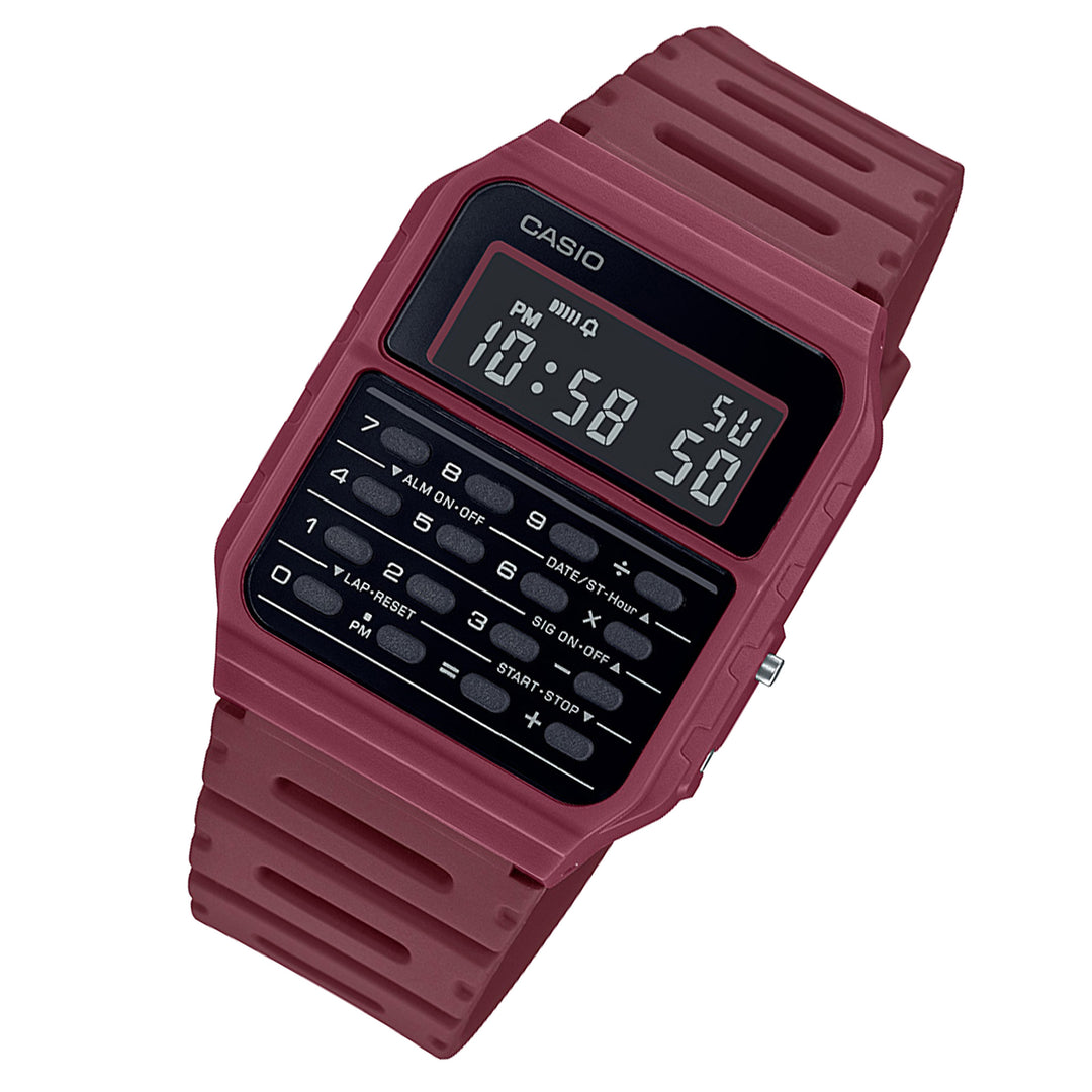 Casio Vintage Calculator Red Resin Digital Men's Watch - CA53WF-4B