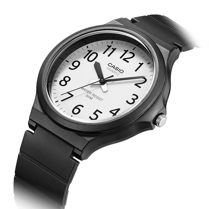 Casio Classic Black Resin White Dial Unisex Watch - MW240-7B