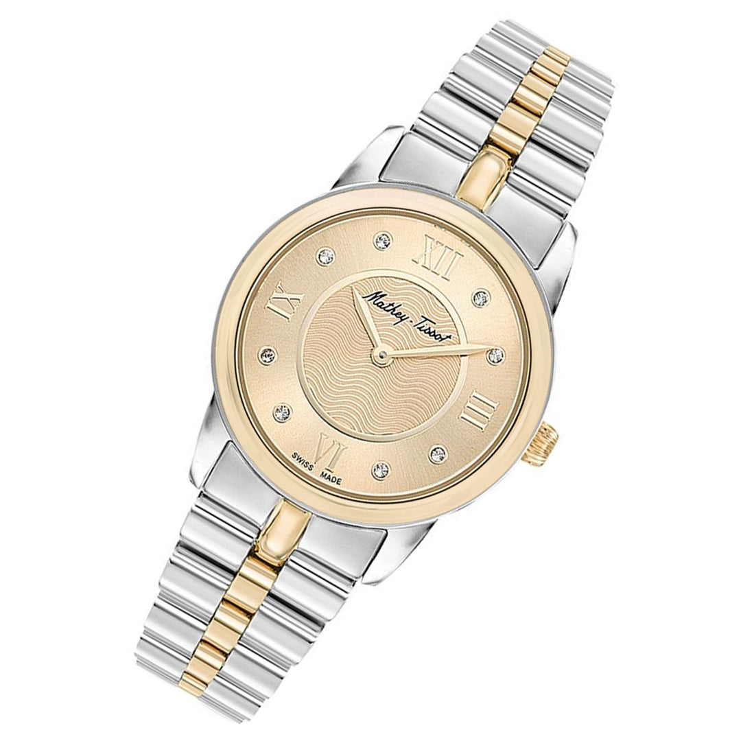 Mathey-Tissot Artemis Stainless Steel Golden Dial Swiss Made Women's Watch - D1086BDI