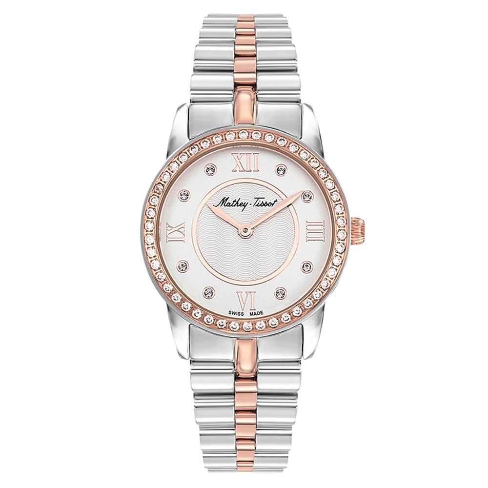 Mathey-Tissot Artemis Two-Tone Steel White Dial Women's Swiss Made Watch - D1086BQI