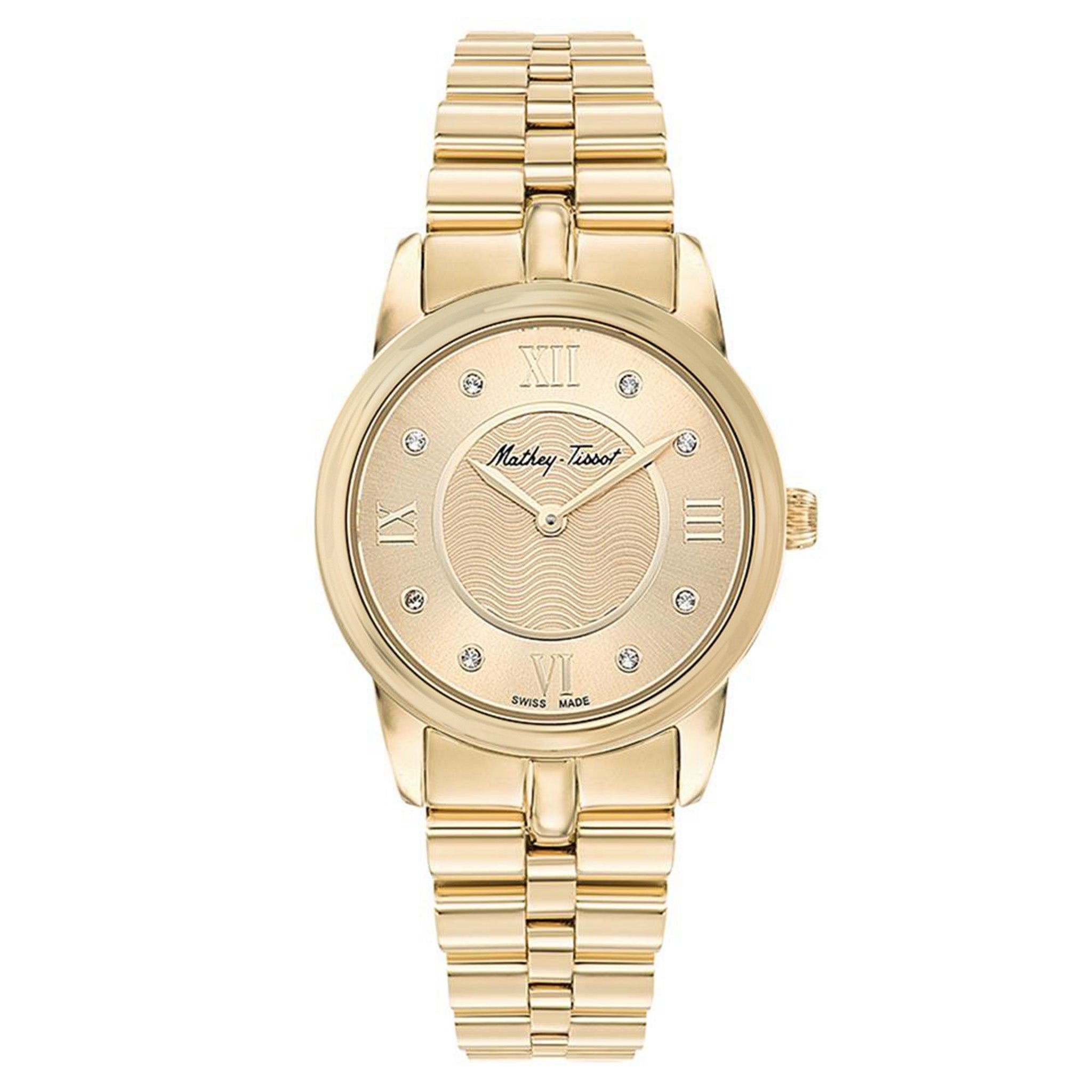 Mathey-Tissot Artemis Gold Steel Yellow Dial Swiss Made Women's Watch - D1086PDI
