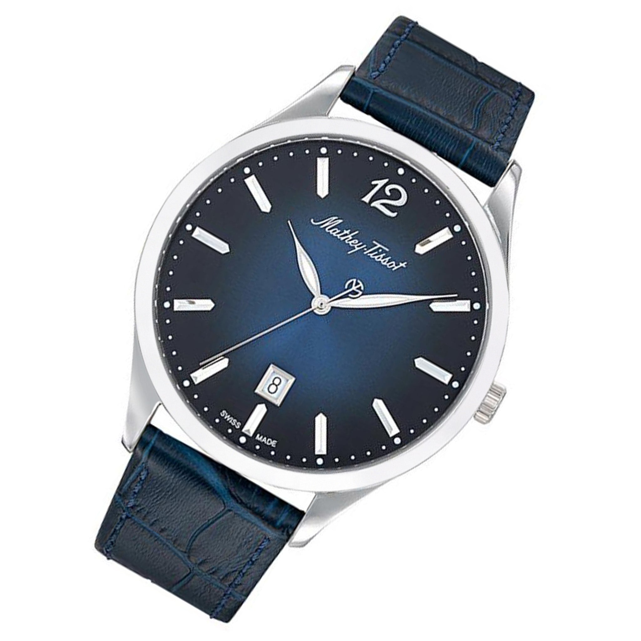 Mathey-Tissot Urban Leather Blue Dial Swiss Made Women's Watch - D411ABU