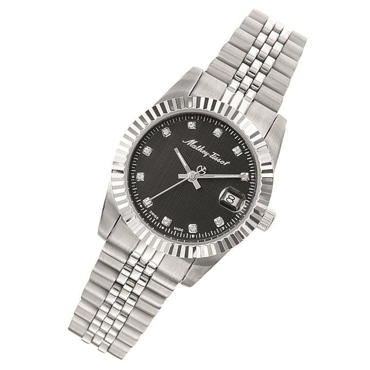 Mathey-Tissot Mathy III Stainless Steel Black Dial Swiss Made Women's Watch - D810AN