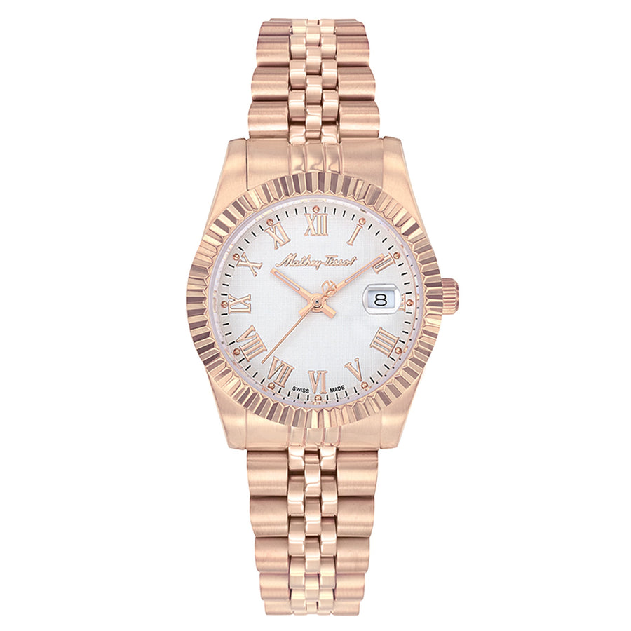 Mathey-Tissot Rose Gold Steel White Dial Women's Watch - D810PRA