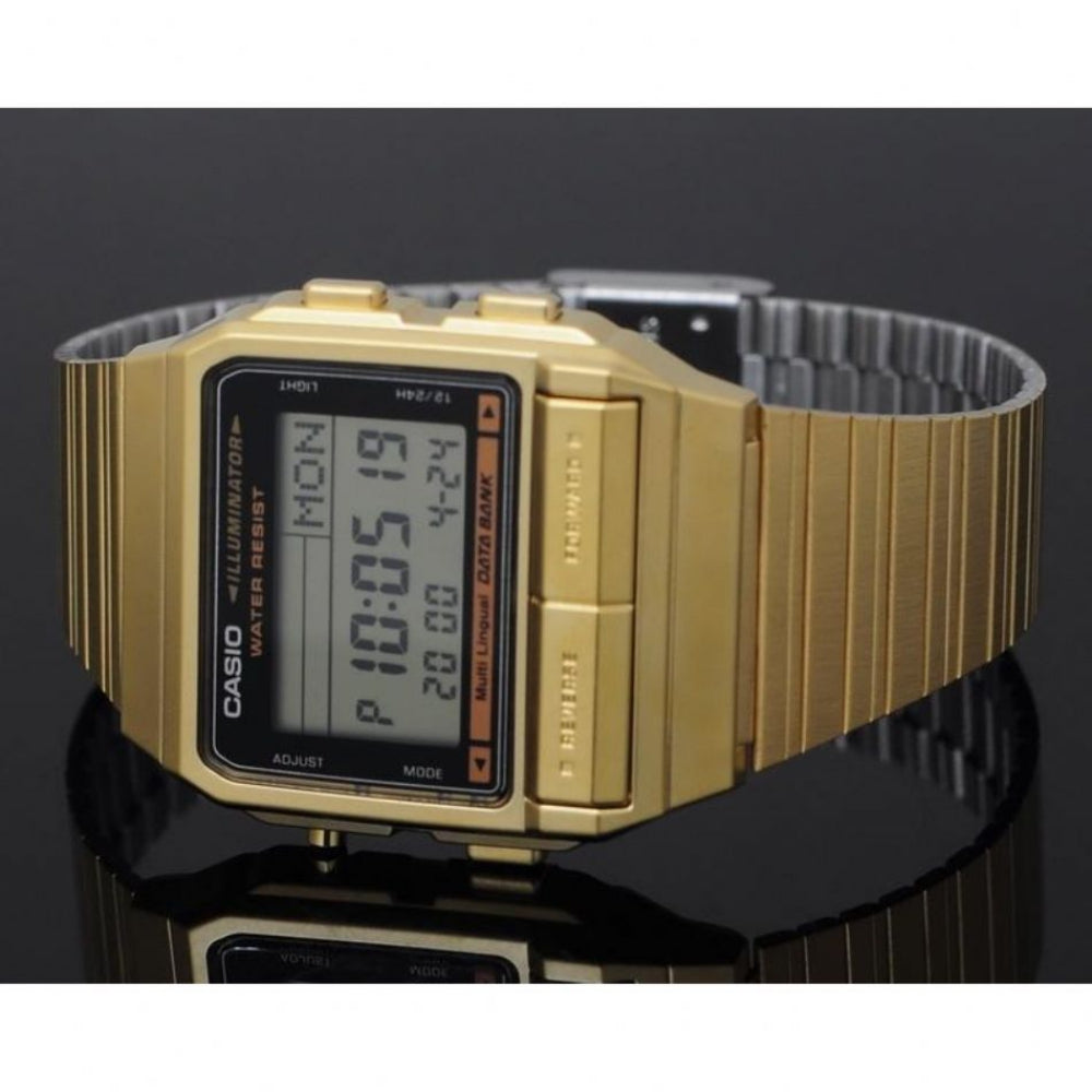 Casio Classic Gold Steel Digital Women's Watch - DB380G-1DF