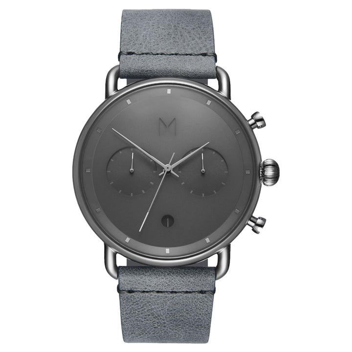 MVMT Blacktop Grey Leather Men's Chrono Watch - DBT01SGR