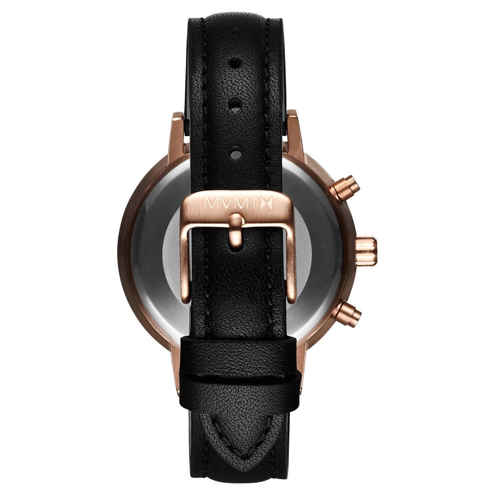 MVMT Nova Black Leather Ladies Multi-function Watch - DFC01RGBL