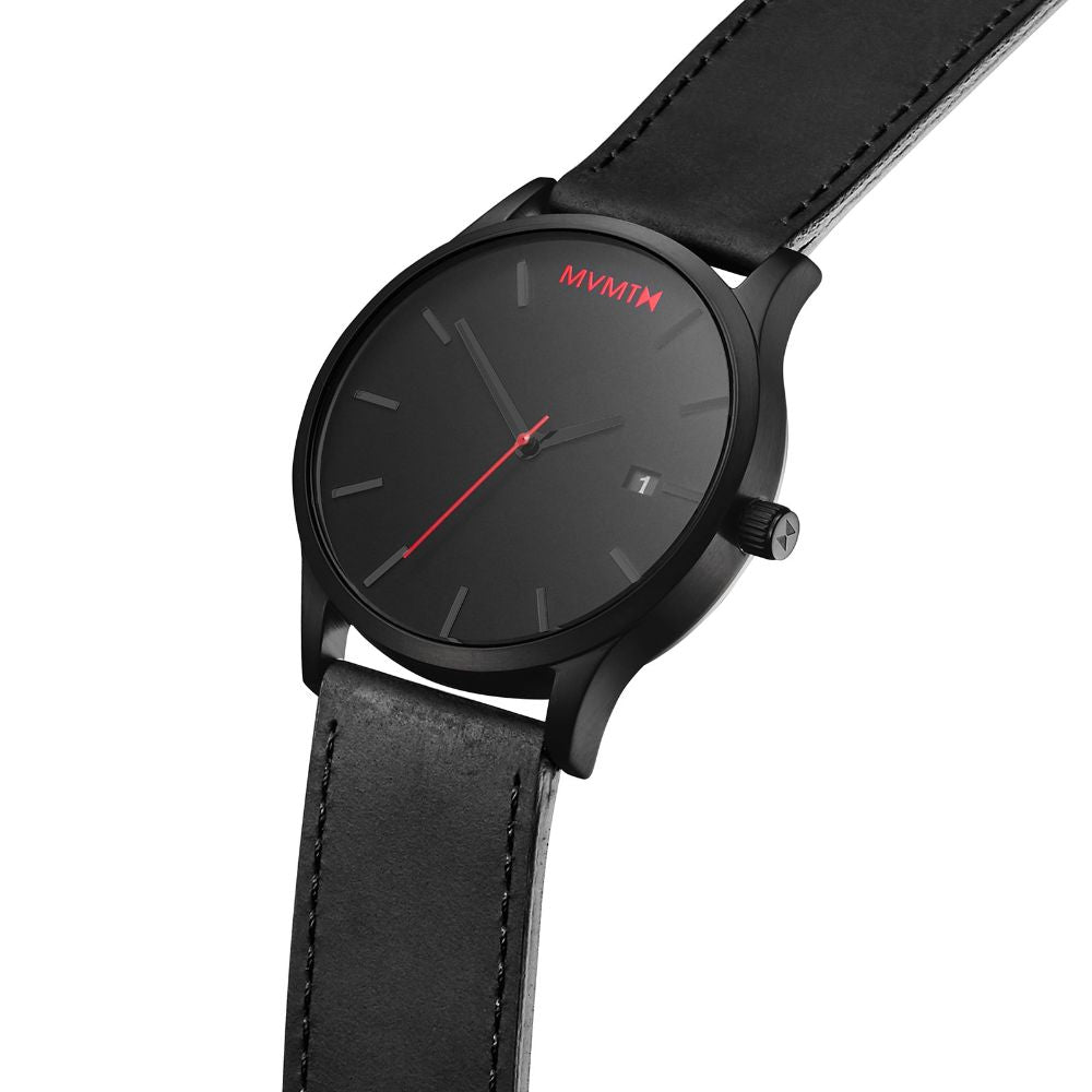 MVMT Classic Black Leather Men's Watch -DL2135L551