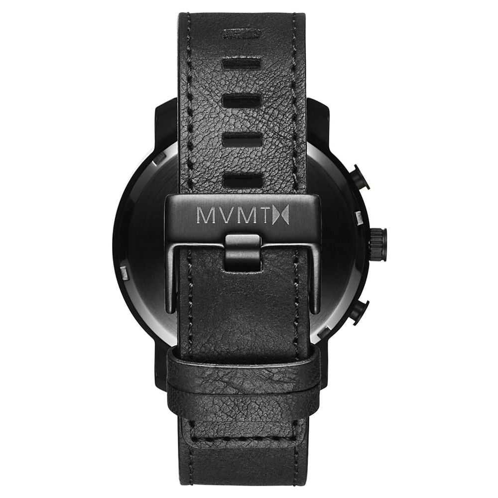 MVMT Chrono Black Leather Men's Watch - DMC01BL
