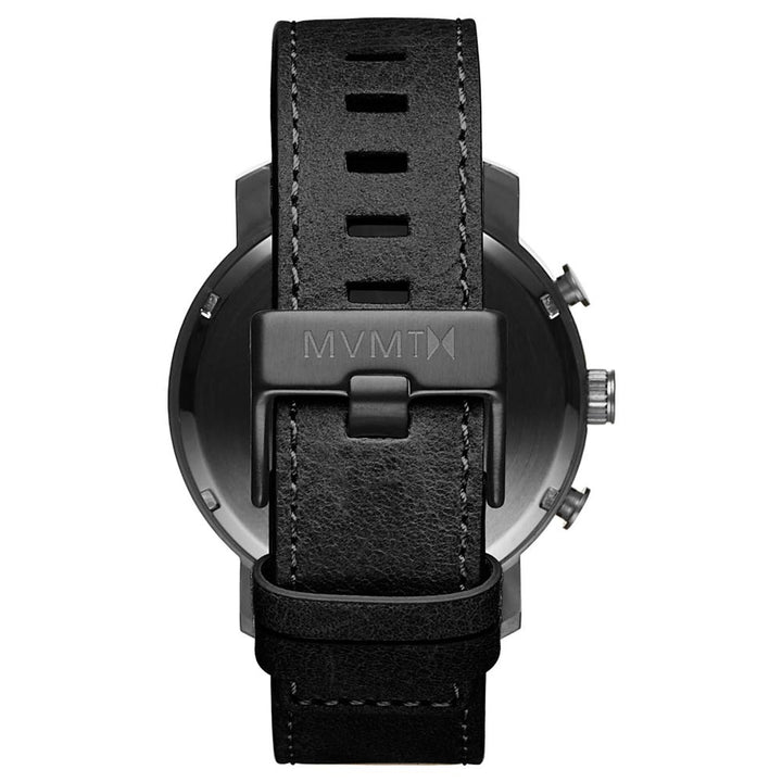 MVMT Chronograph Black Leather Men's Watch - DMC01GUBL