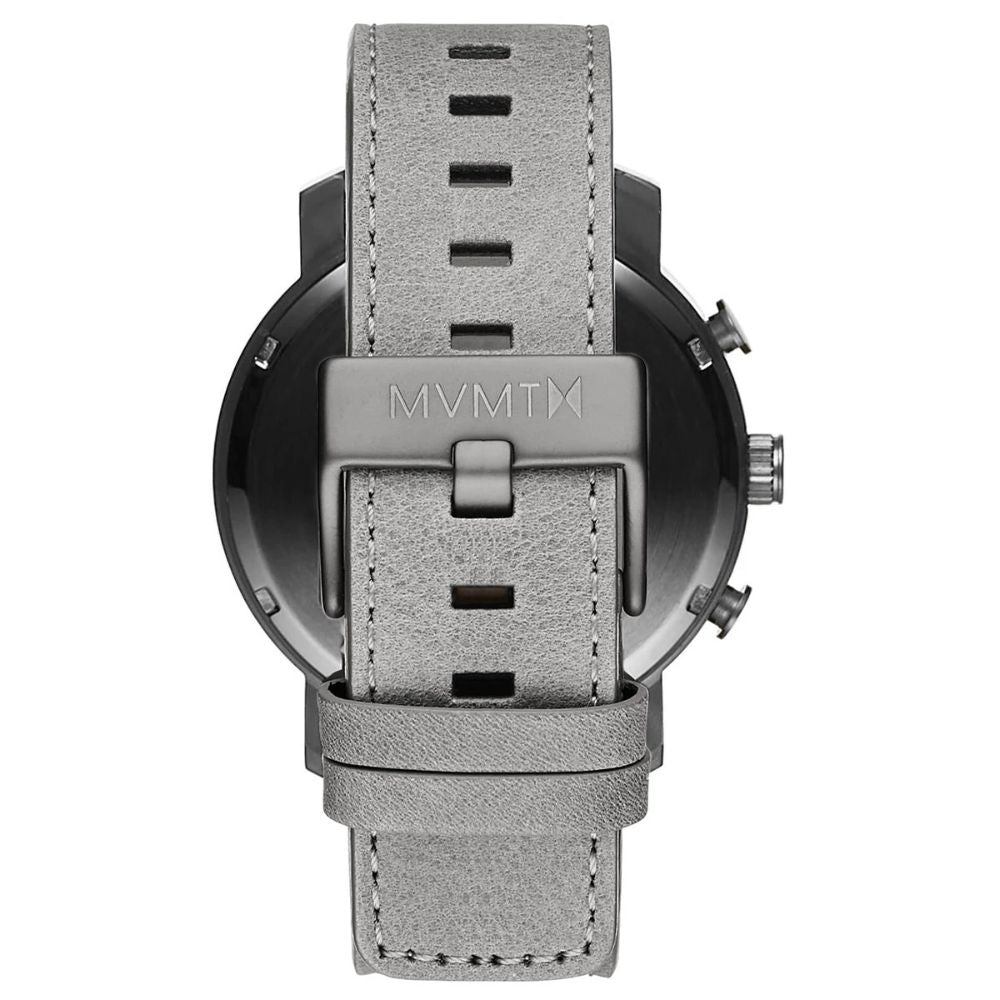 MVMT Chrono Grey Leather Men's Watch - DMC02BBLGR