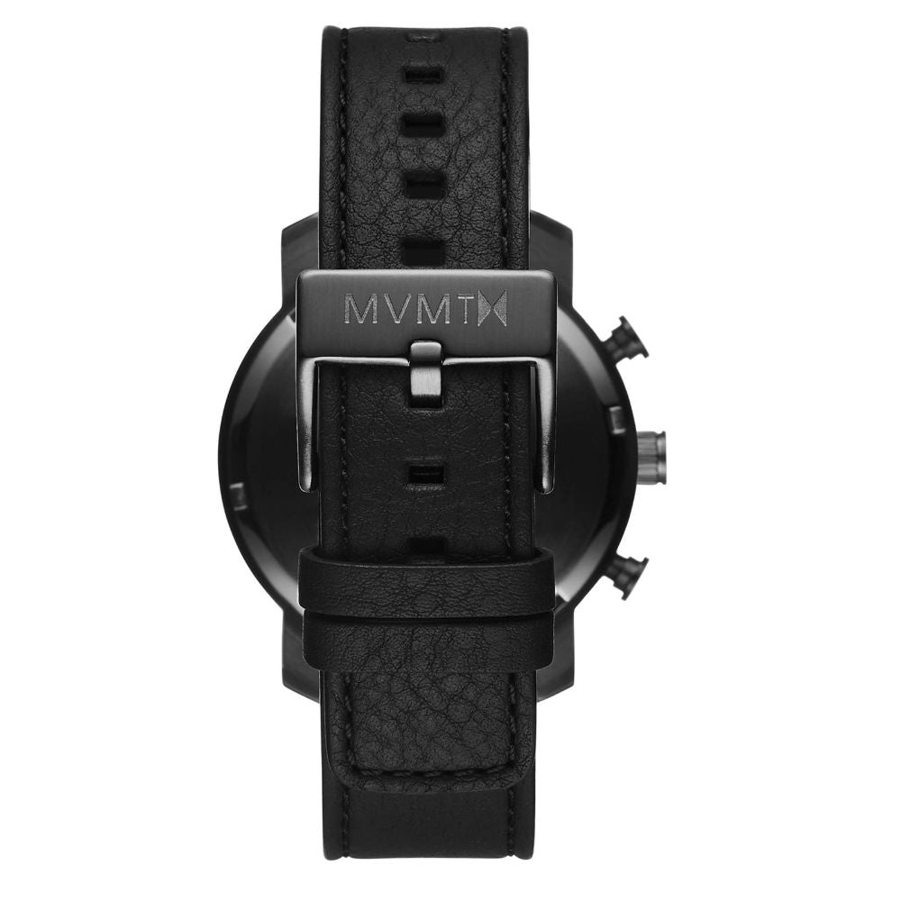 MVMT Chrono 40MM Black Leather Men's Watch - DMC02GUBL
