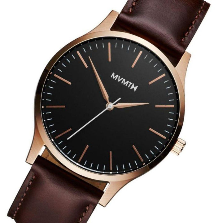 MVMT 40 Series Brown Leather Men's Slim Watch - DMT01BLBR