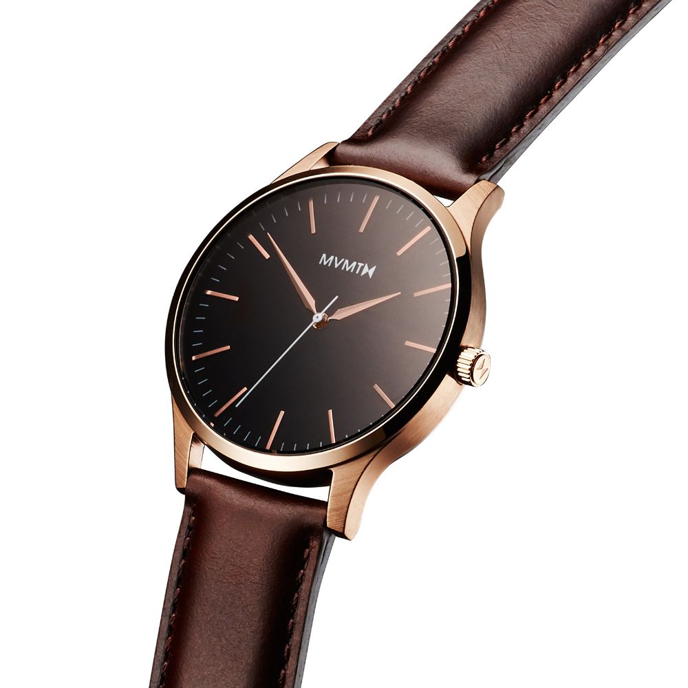 MVMT 40 Series Brown Leather Men's Slim Watch - DMT01BLBR