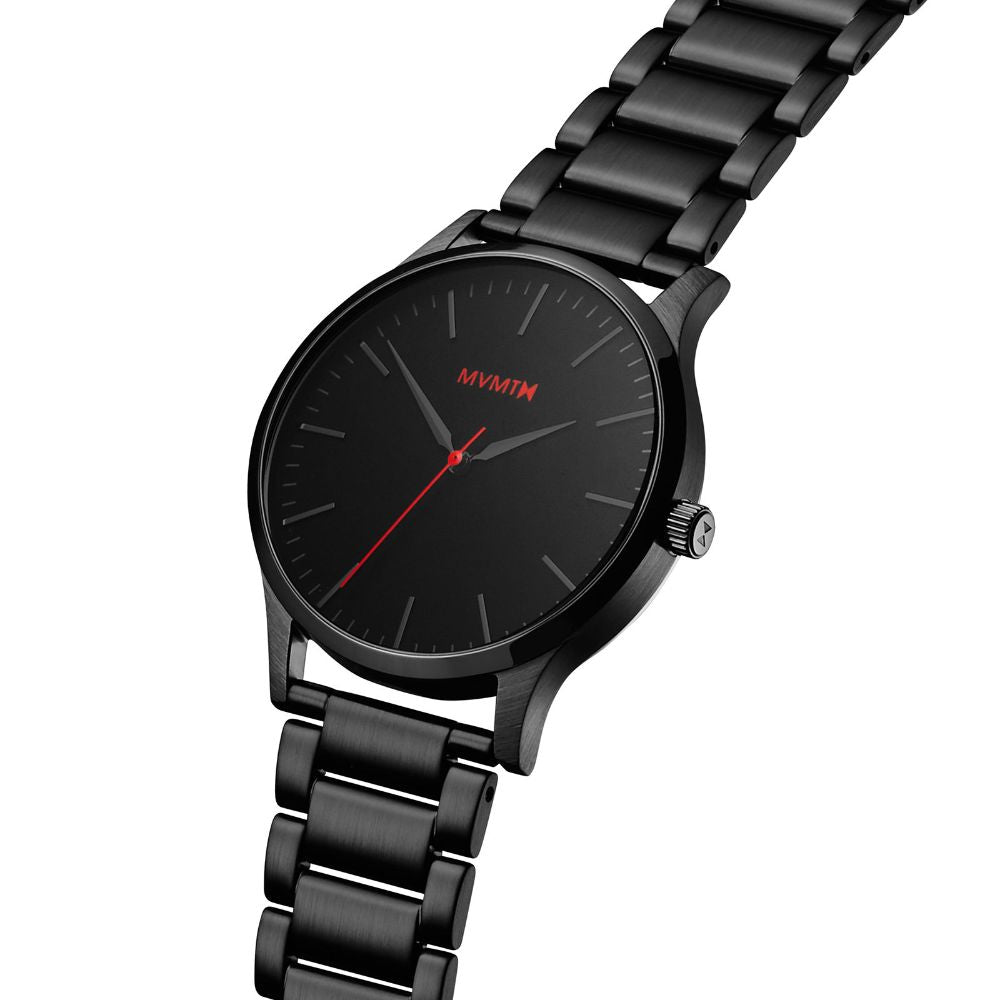 MVMT 40 Series Black Steel Men's Slim Watch - DMT01BL