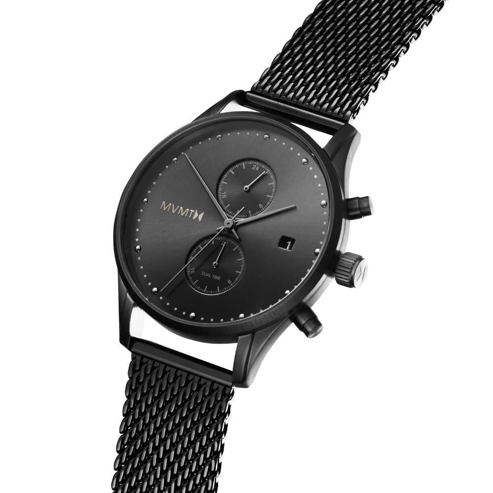 MVMT Voyager Black Steel Men's Multi-function Watch -DMV01BL2
