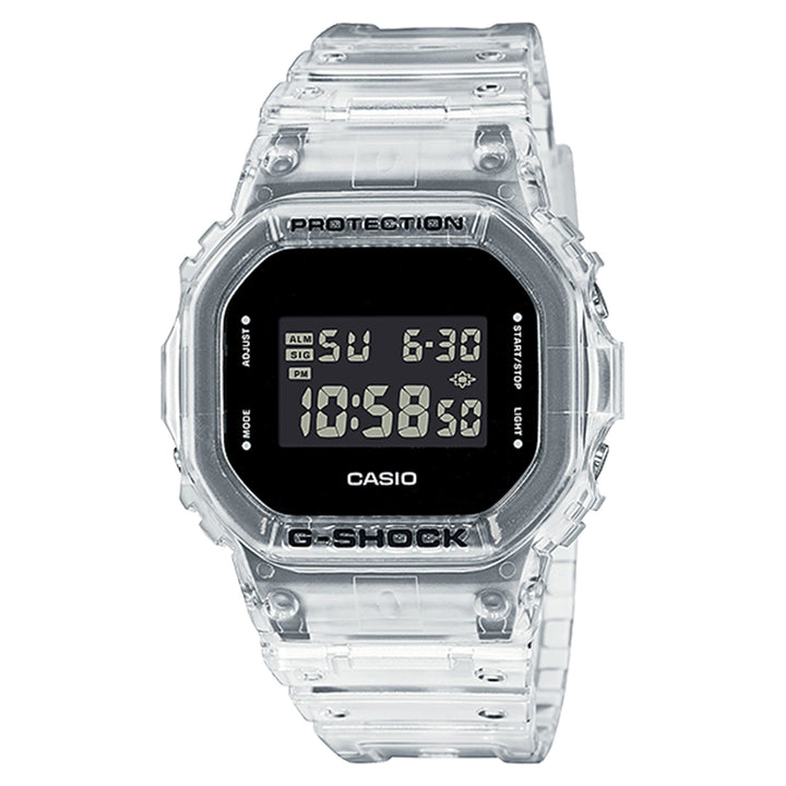 Casio G-SHOCK Clear Resin Black Dial Digital Men's Watch - DW5600SKE-7D