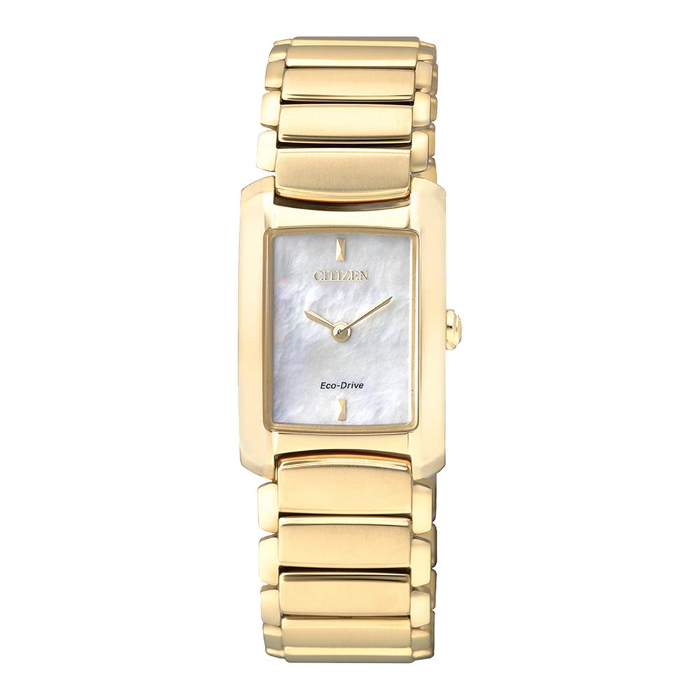 Citizen Gold Steel Bracelet Ladies Eco-Drive Watch - EG2973-55D