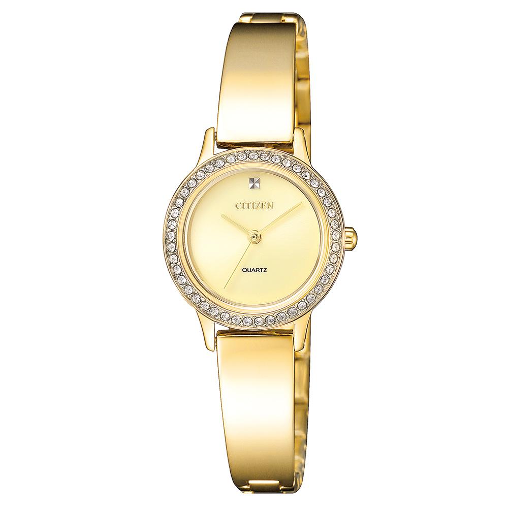 Citizen Ladies Yellow & Gold Stainless Steel Quartz Watch - EJ6132-55P