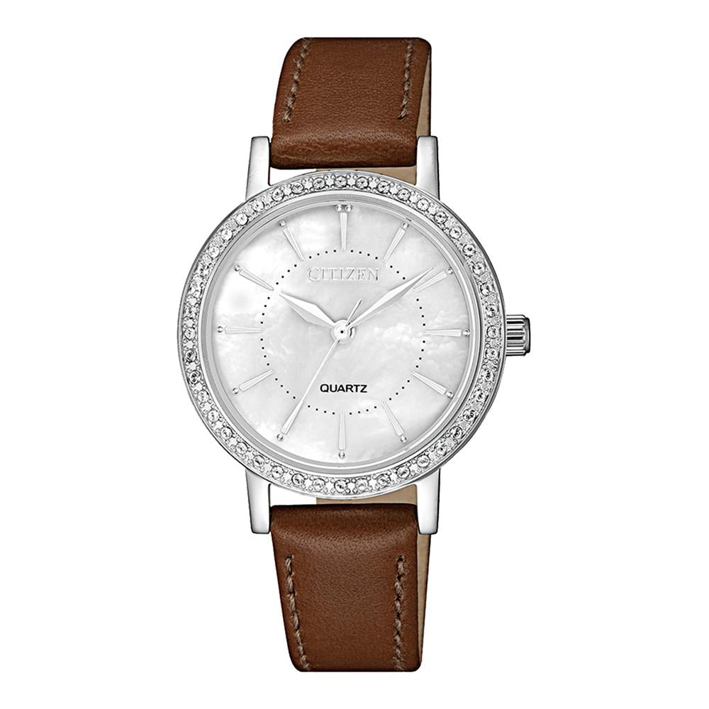 Citizen Brown Leather Ladies Watch - EL3040-12D