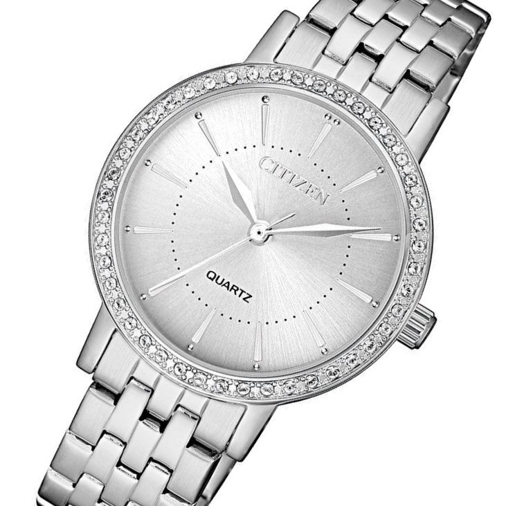Citizen Ladies Swarovski Crystals Stainless Steel Quartz Watch - EL3040-80A