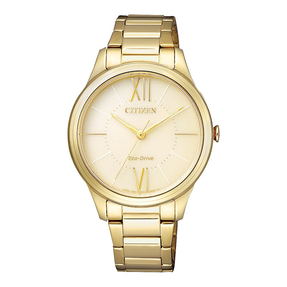 Citizen Gold Steel Bracelet Ladies Eco-Drive Watch - EM0412-52P