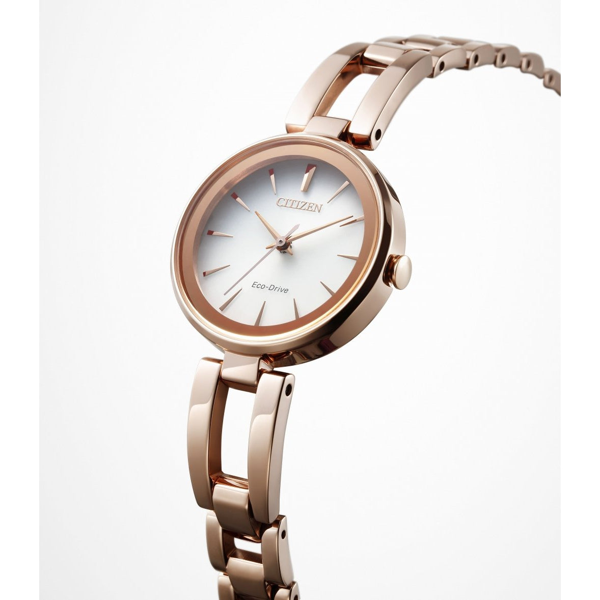 Citizen Ladies Dress Eco-Drive Rose Gold Stainless Steel Watch - EM0639-81A