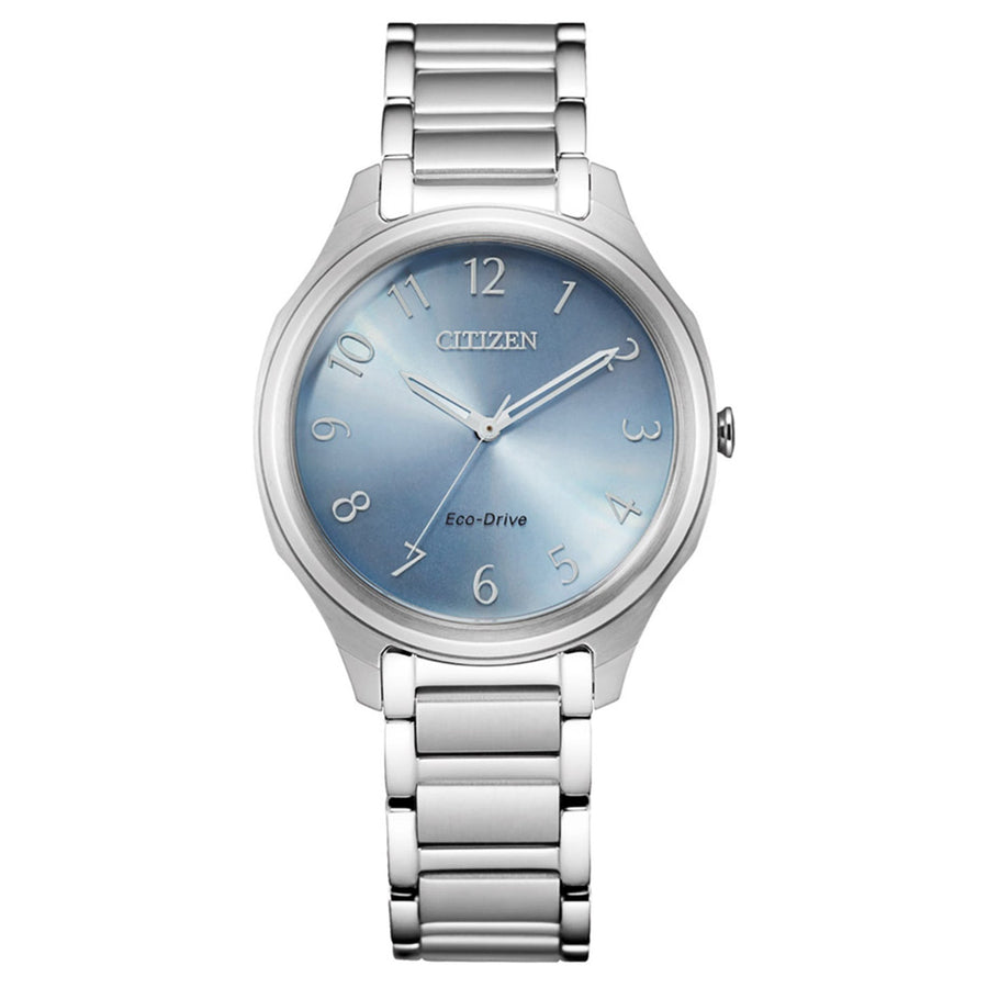 Citizen Silver Steel Eco-Drive Blue Dial Women's Watch - EM0750-50L