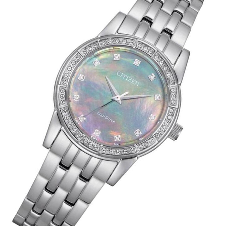 Citizen Stainless Steel with Swarovski Crystals Eco-Drive Women's Watch - EM0770-52Y