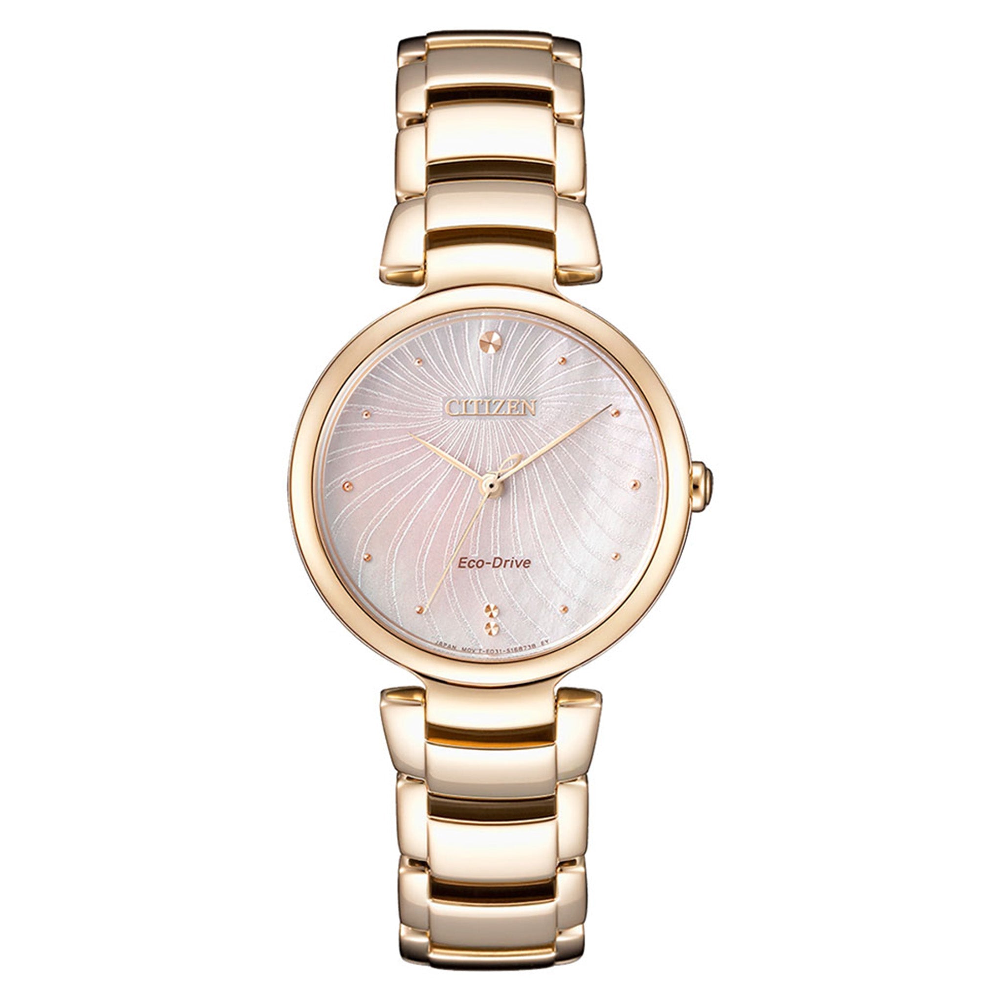 Citizen Eco-Drive Steel Rose Gold Steel Solar Women's Watch - EM0853-81Y