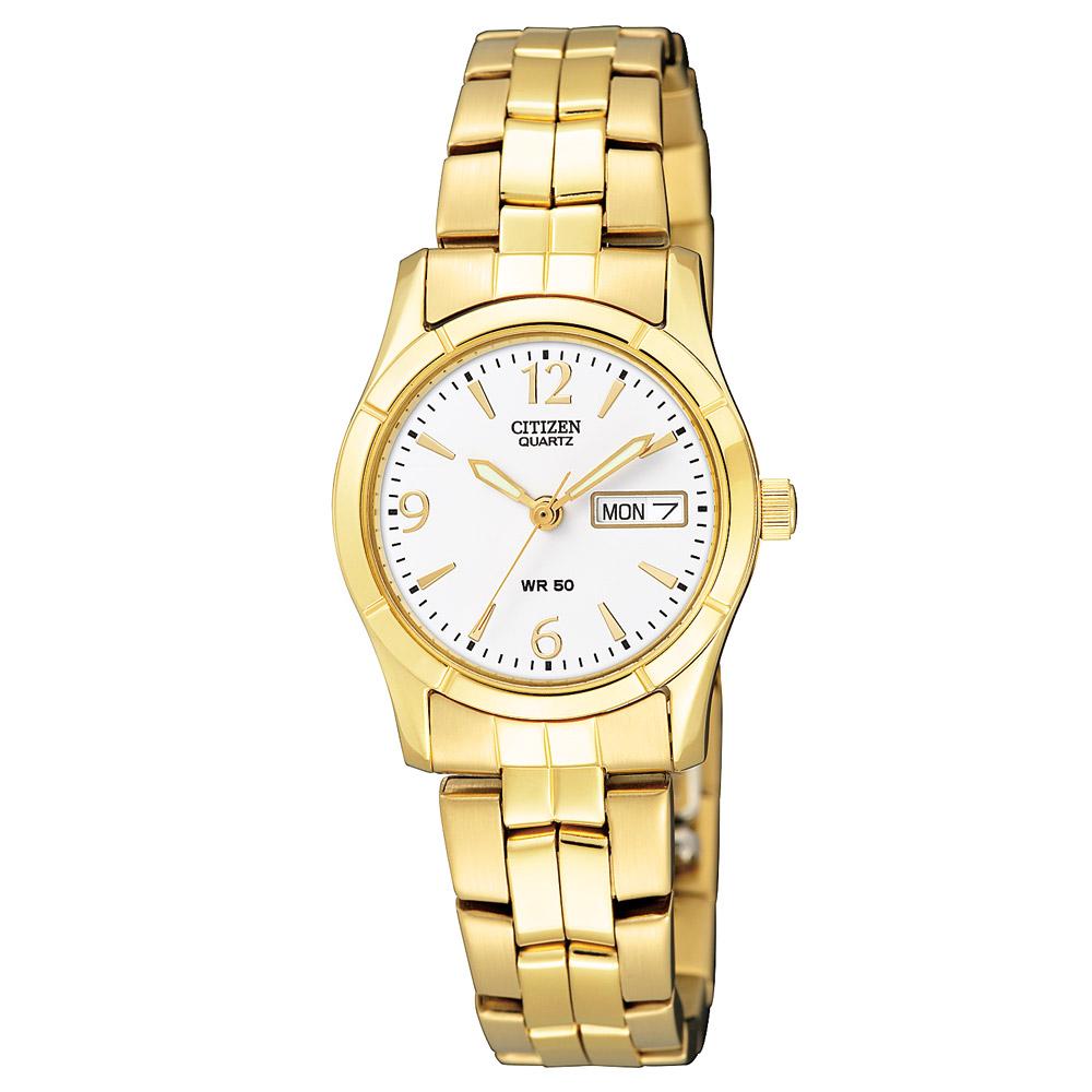 Citizen Ladies Yellow & Gold Stainless Steel Quartz Watch - EQ0542-51A
