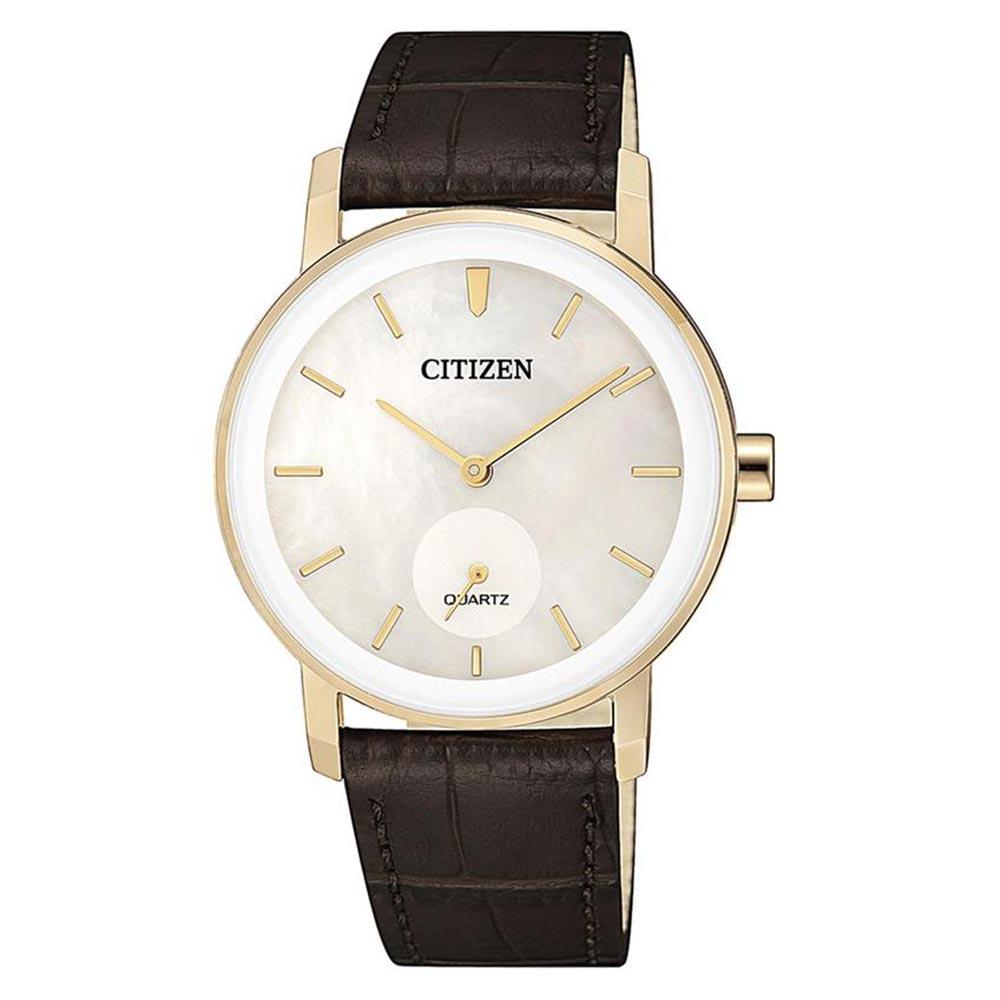 Citizen Brown Leather Quartz Women's Watch - EQ9063-04D