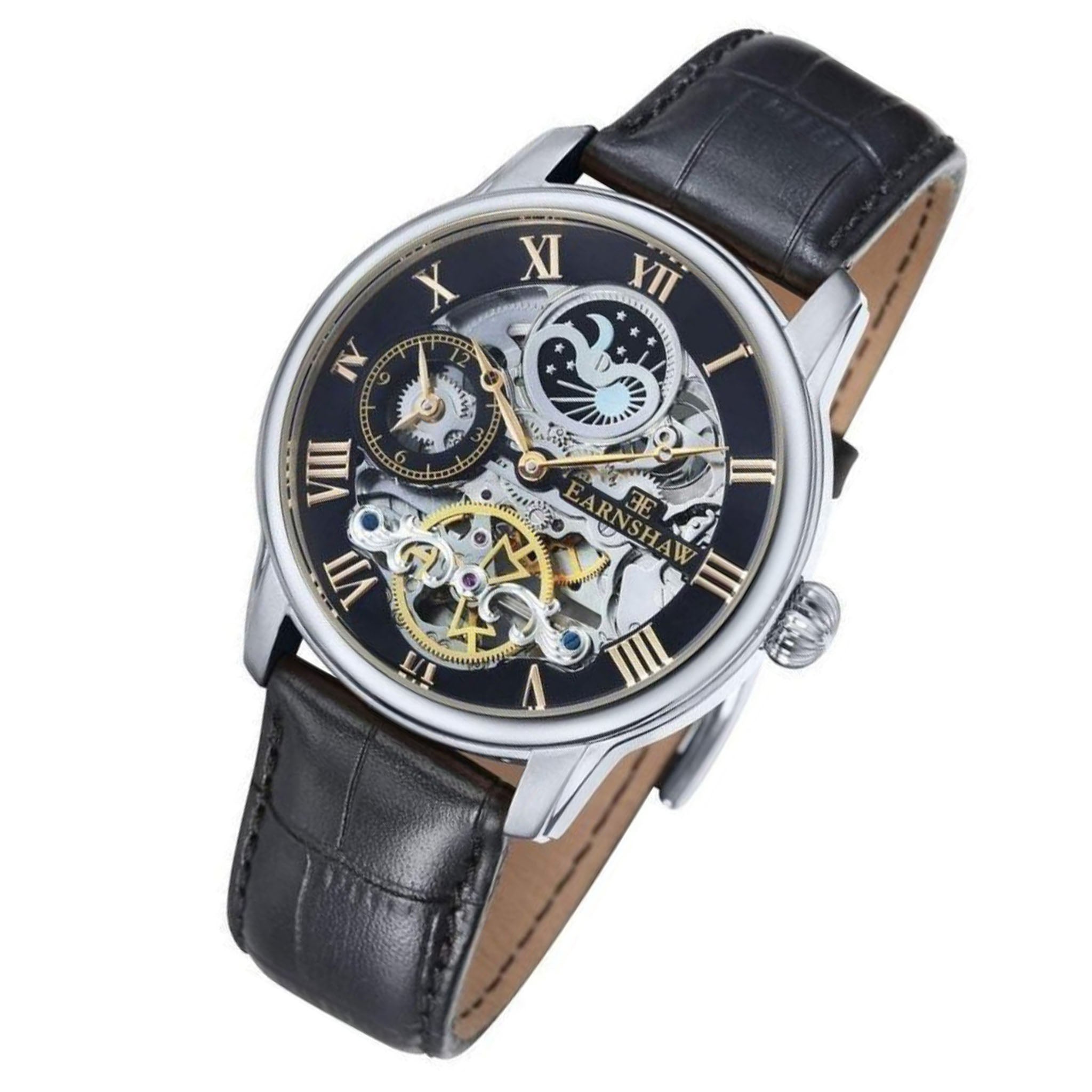 Earnshaw LONGITUDE Automatic Leather Mens Watch - ES-8006-04