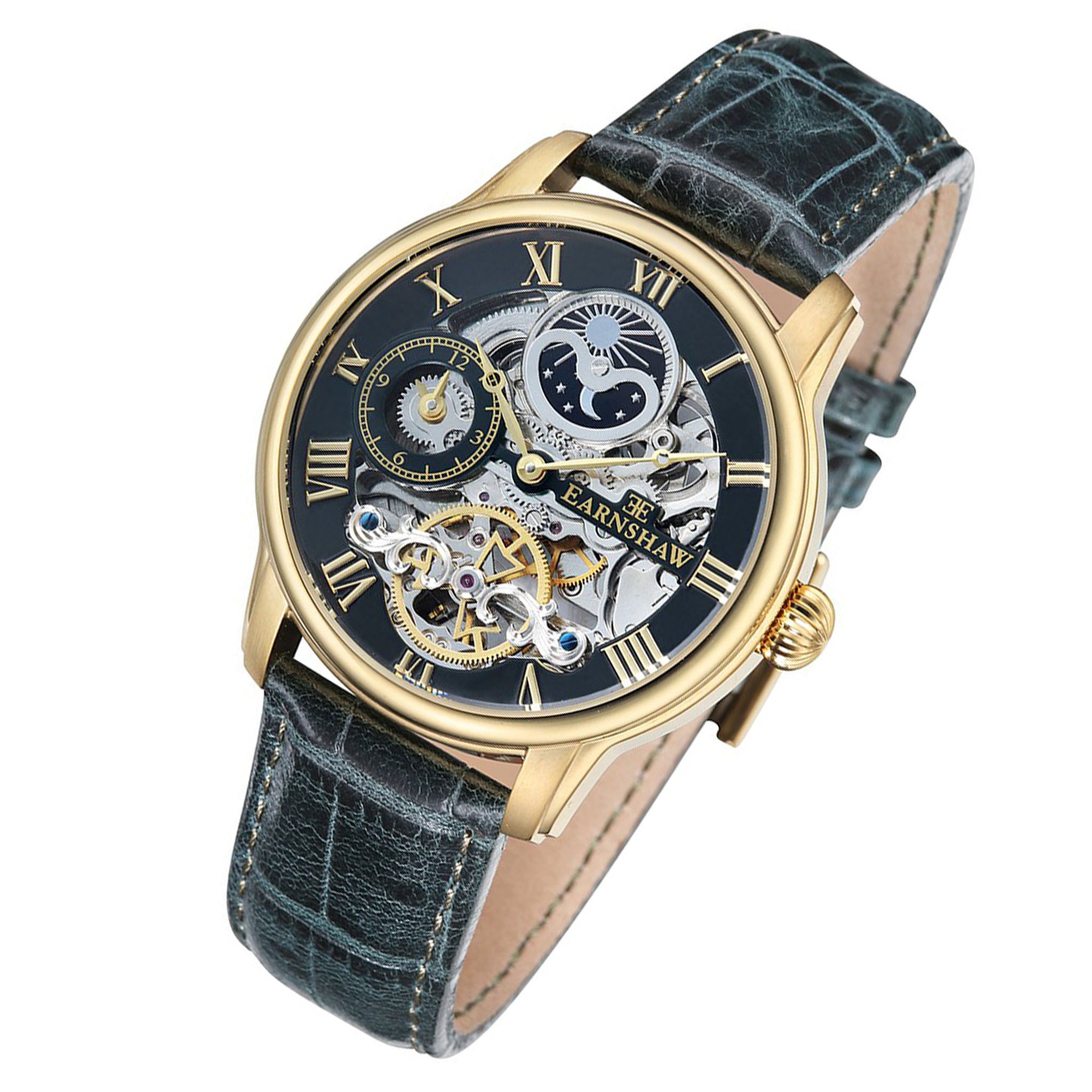 Earnshaw Longitude Midnight Green Automatic Skeleton Men's Watch - ES-8006-09