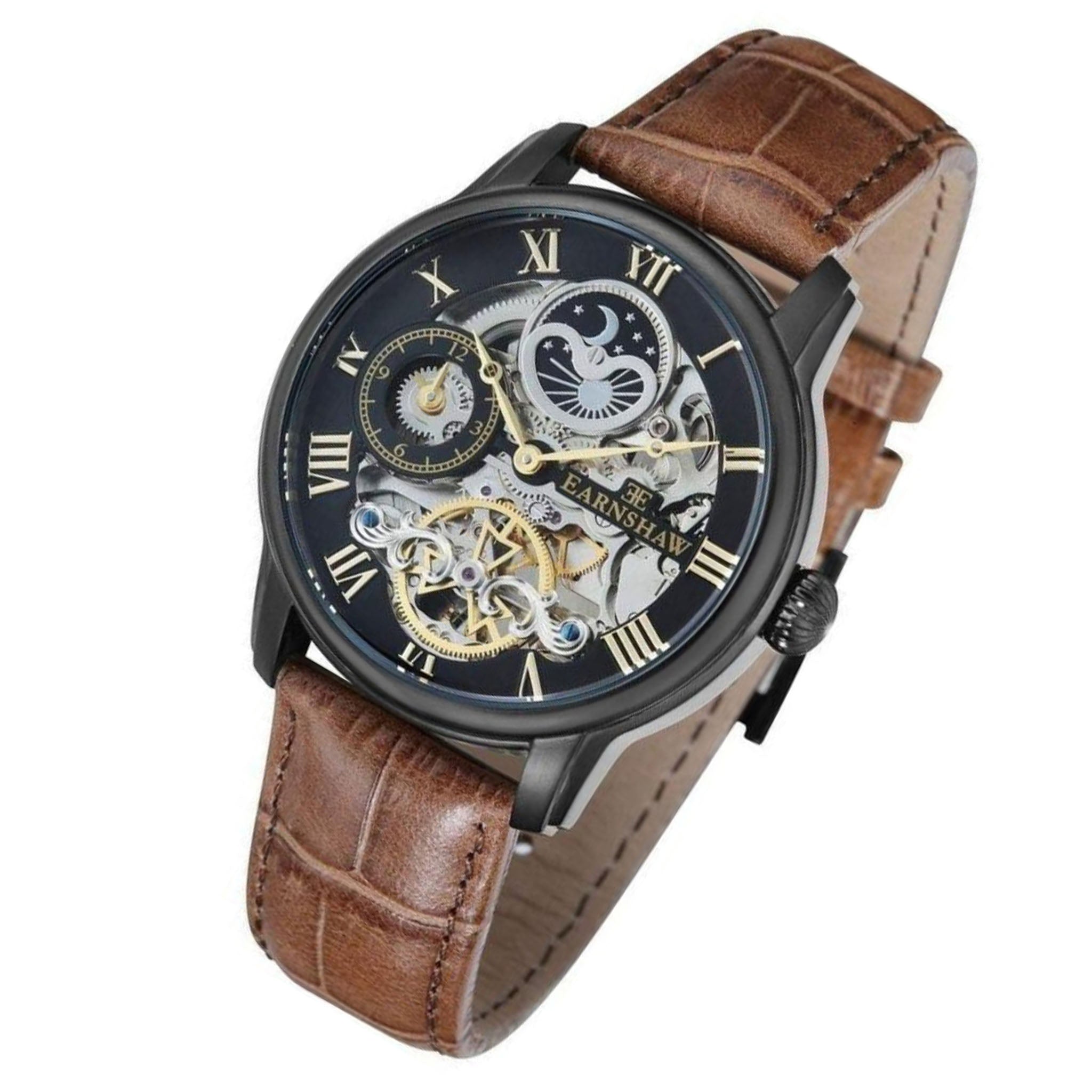 Earnshaw Longitude Men's Leather Automatic Watch - ES-8006-10