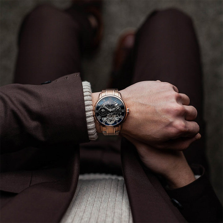 Earnshaw Longitude True Copper Automatic Skeleton Men's Watch - ES-8006-44