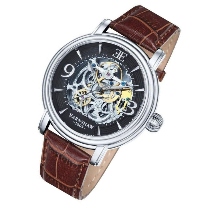 Earnshaw Longcase Men's Automatic Leather Watch - ES-8011-02