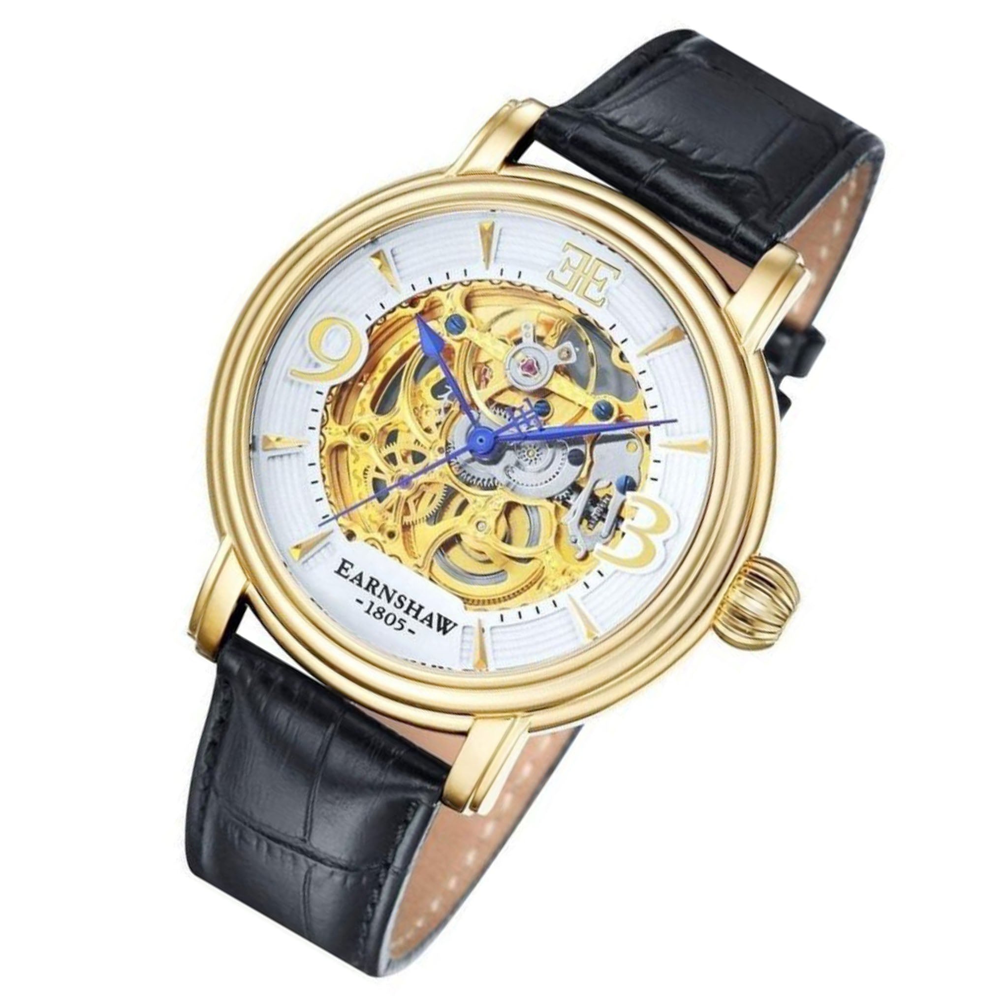 Earnshaw Longcase Automatic Leather Mens Watch - ES-8011-04