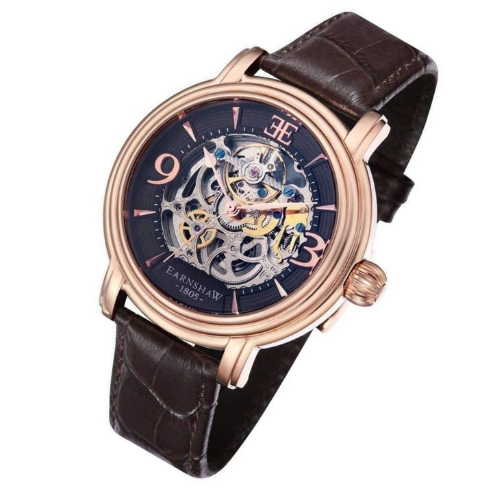 Earnshaw Longcase Brown Leather Automatic Men's Watch - ES-8011-07