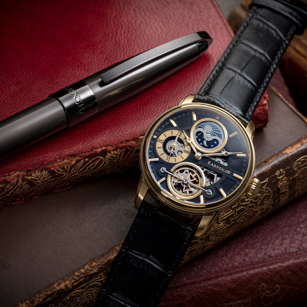 Earnshaw Longitude Hemisphere Sun & Moon Automatic Men's Watch - ES-8087-02