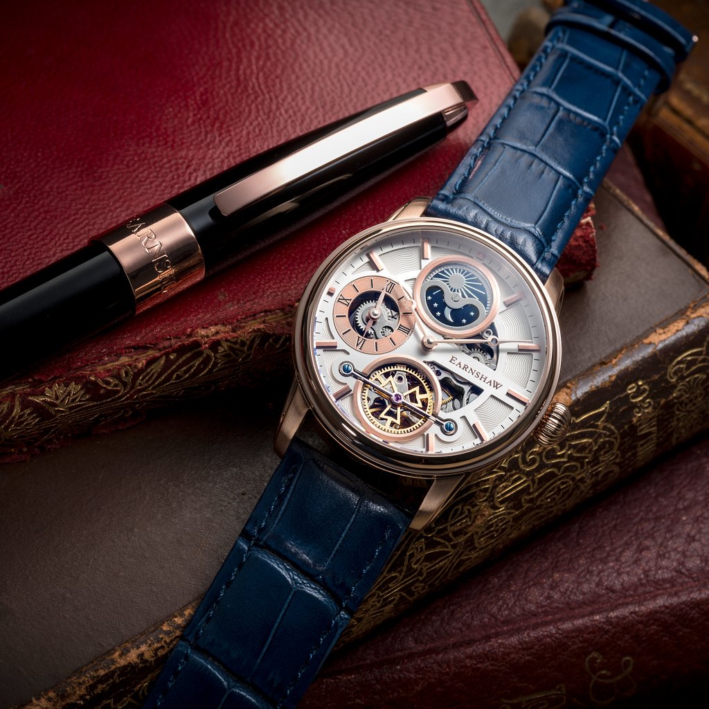 Earnshaw Longitude Hemisphere Sun & Moon Automatic Men's Watch - ES-8087-03