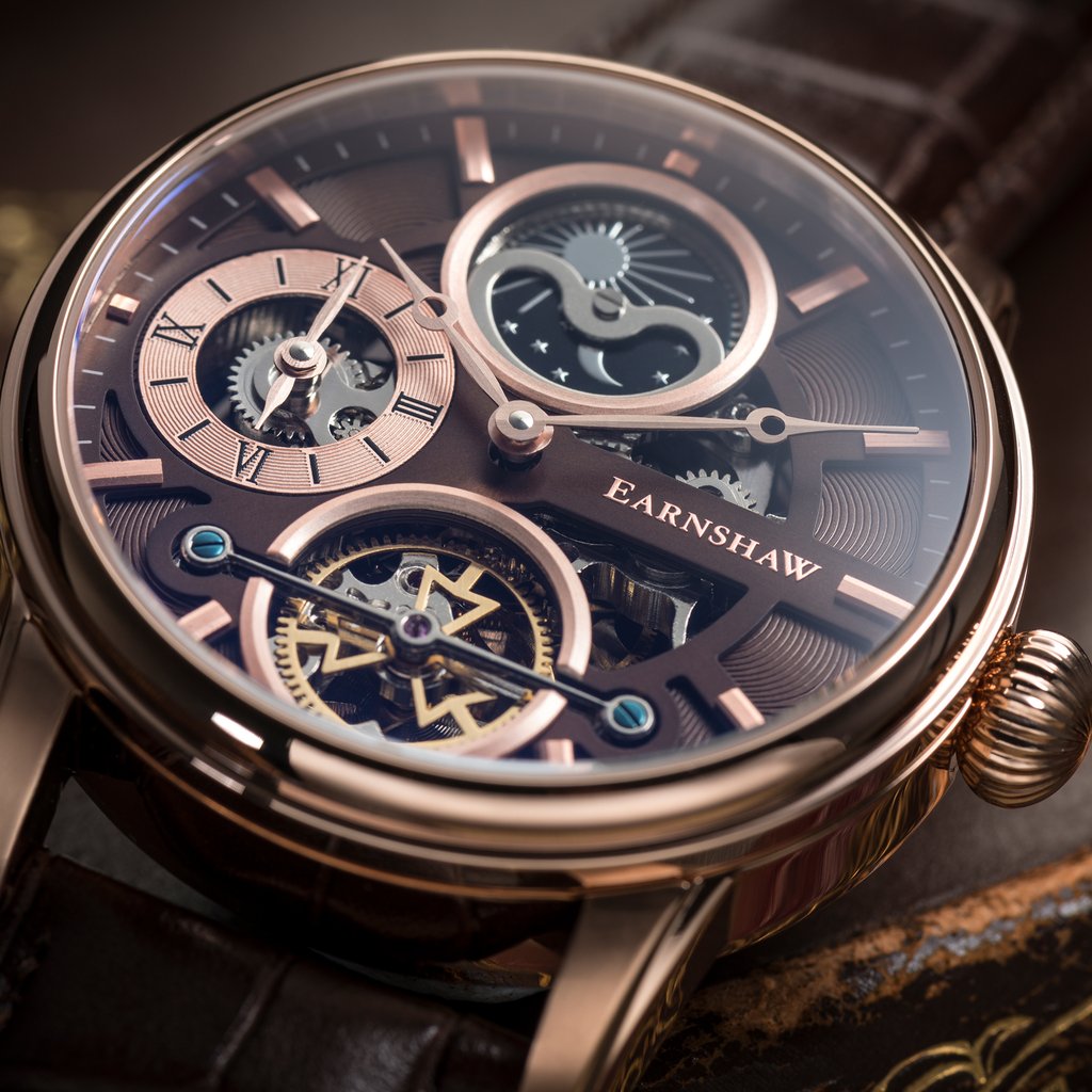Earnshaw Longitude Hemisphere Sun & Moon Automatic Men's Watch - ES-8087-04