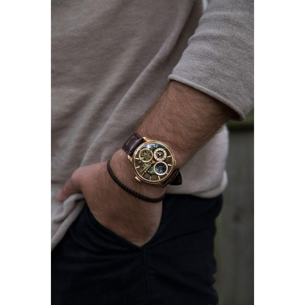 Earnshaw Longitude Hemisphere Sun & Moon Automatic Men's Watch - ES-8087-04