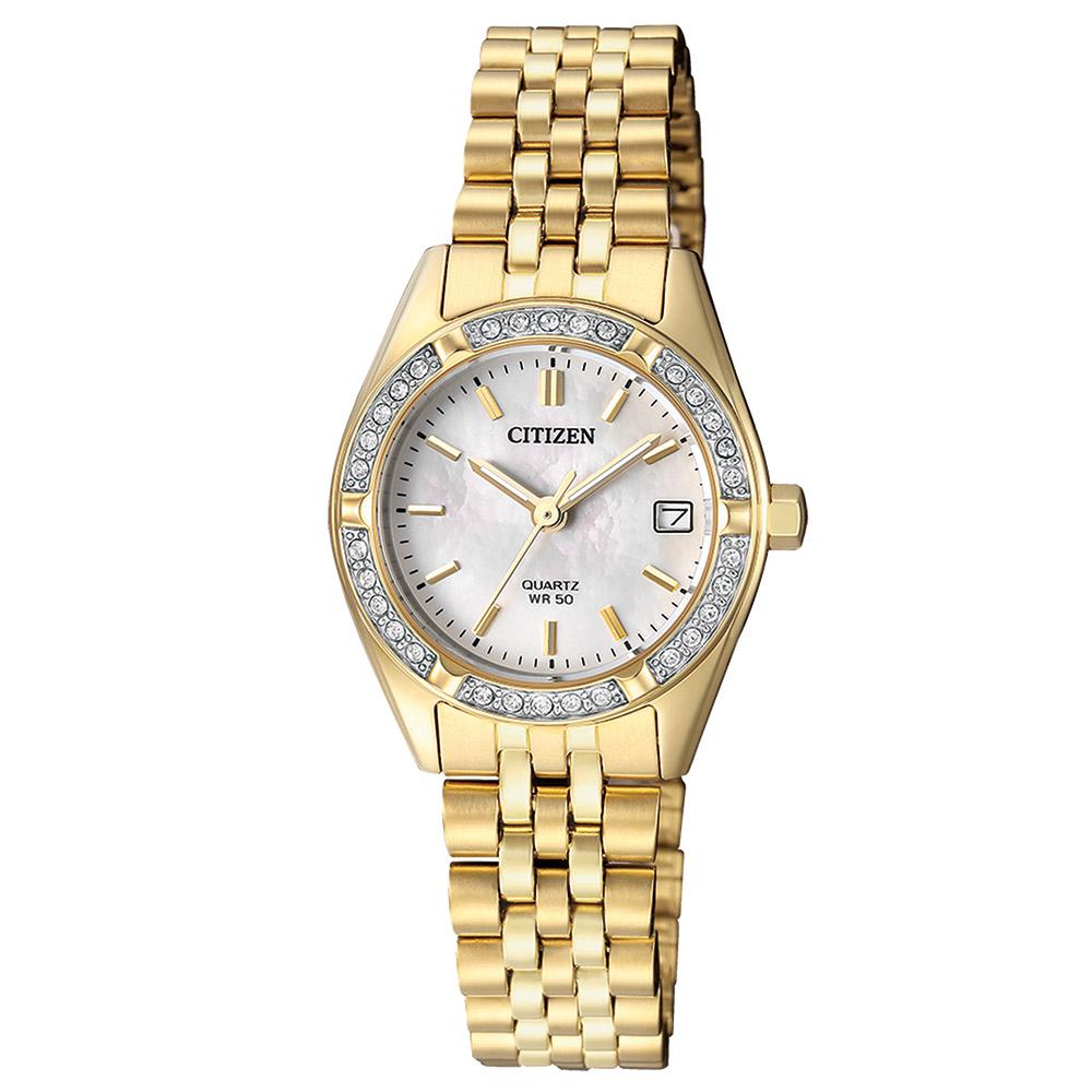 Citizen Ladies Yellow & Gold Stainless Steel Quartz Watch - EU6062-50D