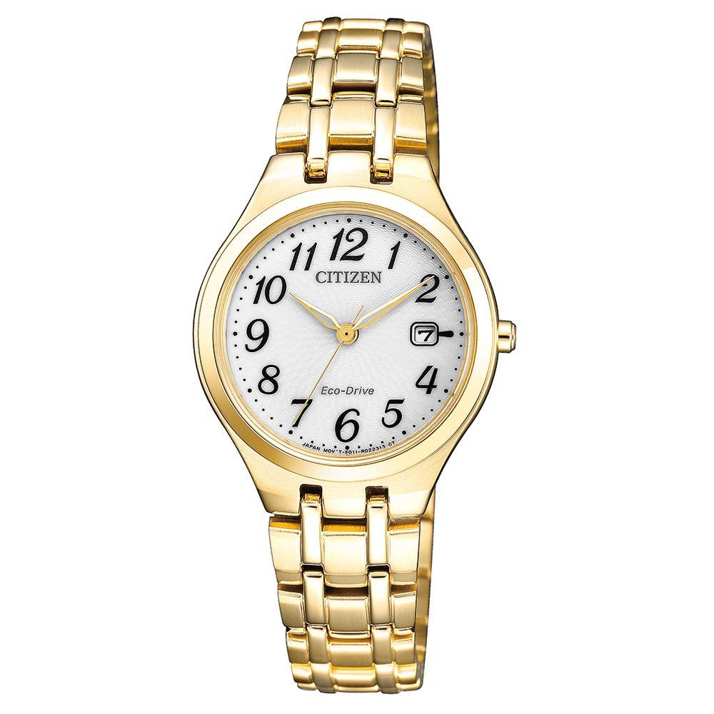 Citizen Gold Steel Ladies Solar Watch - EW2482-53A
