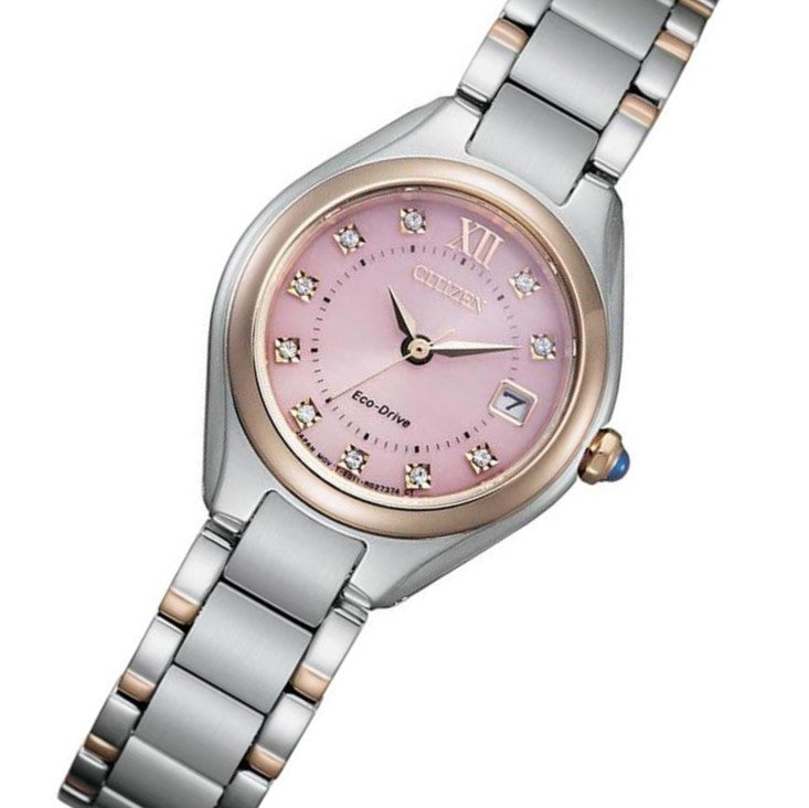 Citizen Two-Tone Steel with Swarovski Crystals Eco-Drive Women's Watch - EW2546-87X