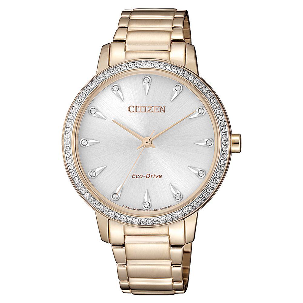 Citizen Rose Gold Steel Ladies Solar Watch - FE7043-55A