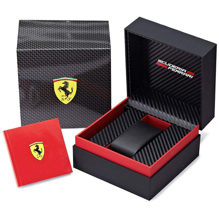 Scuderia Ferrari Pilota Evo Black Leather Chronograph Men's Sport Watch - 830712