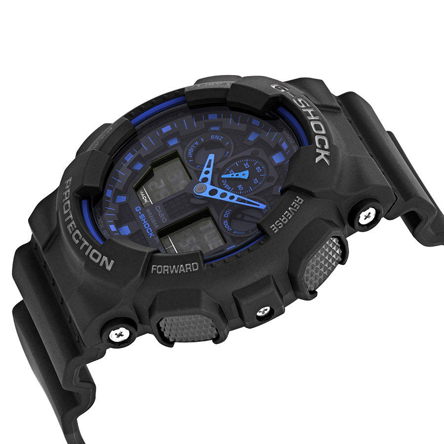 Casio G-SHOCK 55mm Black Resin Analogue-Digital Men's Watch - GA100-1A2