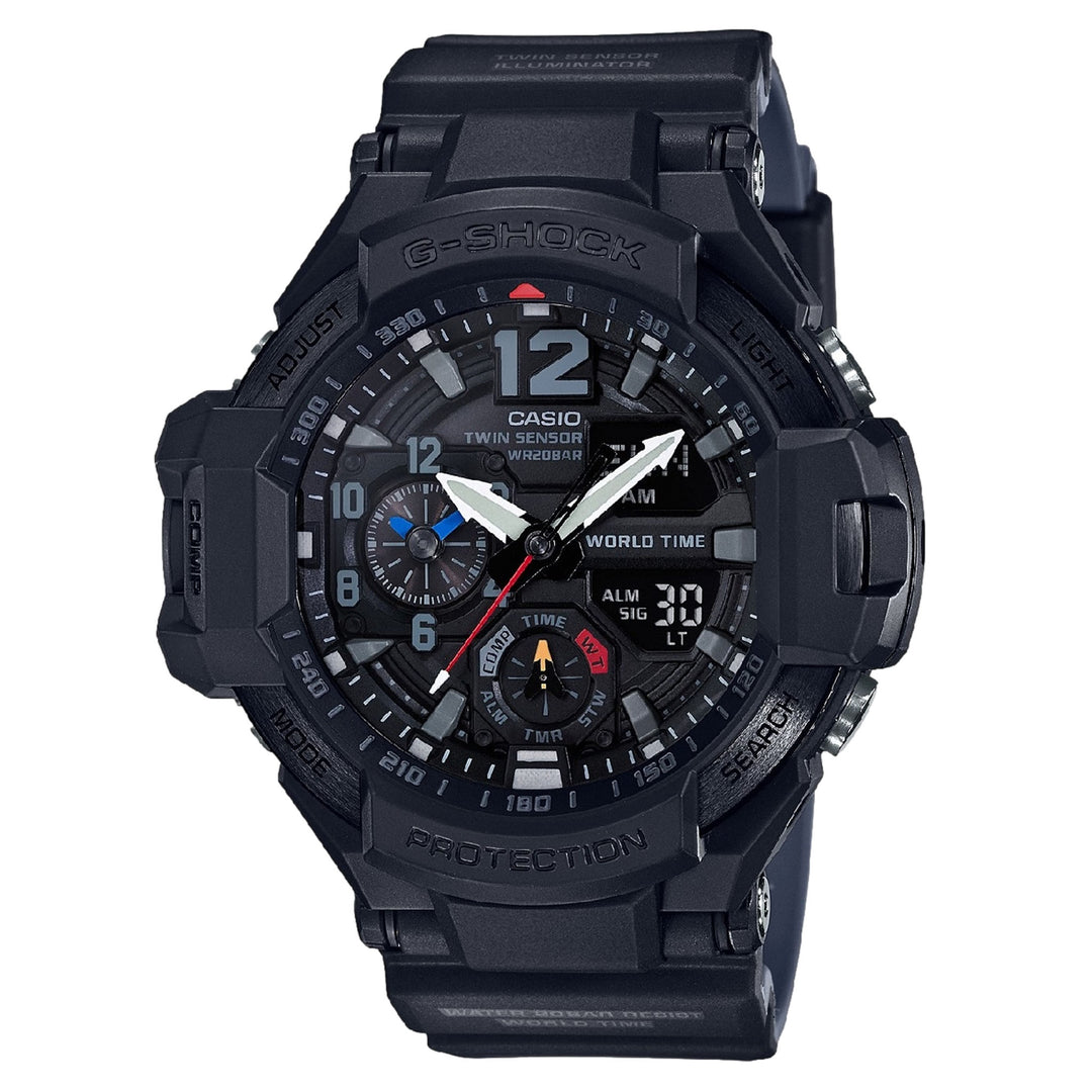 Casio G-SHOCK Master of G Gravitymaster Black Resin Analog-Digital Men's Watch - GA1100-1A1